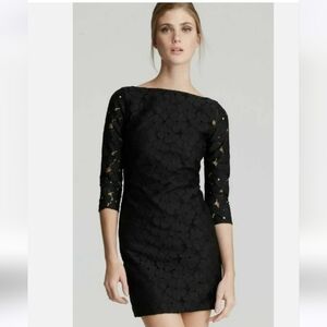 Diane Von Furstenberg Sarita tulle black lace dress